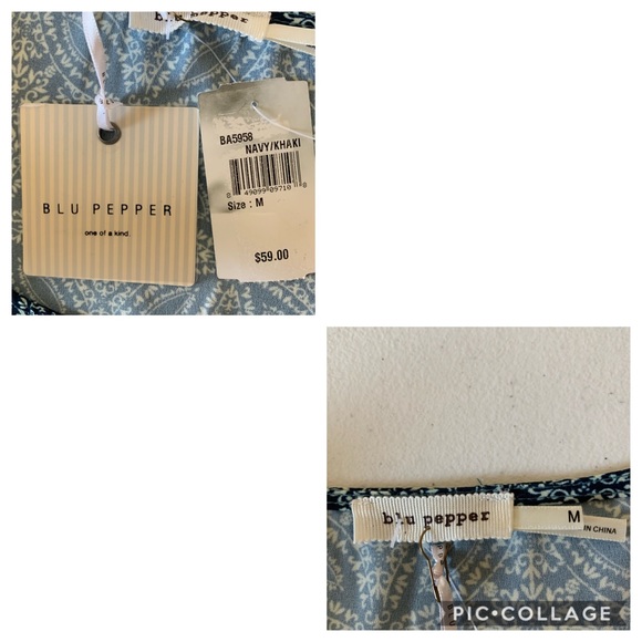 Blu Pepper Boho Bell Sleeve Shift Dress Size M NWT - Picture 7 of 8